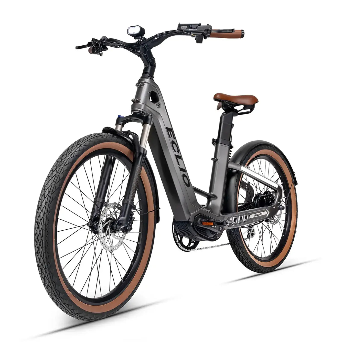 ECLIO Air Carbon Fiber Electric Bike for Adults with 1000W Peak Motor 25MPH Ebike with 48V Built-in Dual Batteries, 121 Miles Range, 26'' Tires, 7-Speed, Front Suspension Electric Bicycle