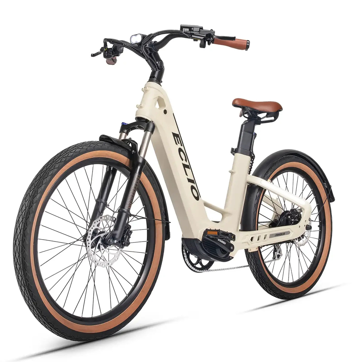 ECLIO Air Carbon Fiber Electric Bike for Adults with 1000W Peak Motor 25MPH Ebike with 48V Built-in Dual Batteries, 121 Miles Range, 26'' Tires, 7-Speed, Front Suspension Electric Bicycle